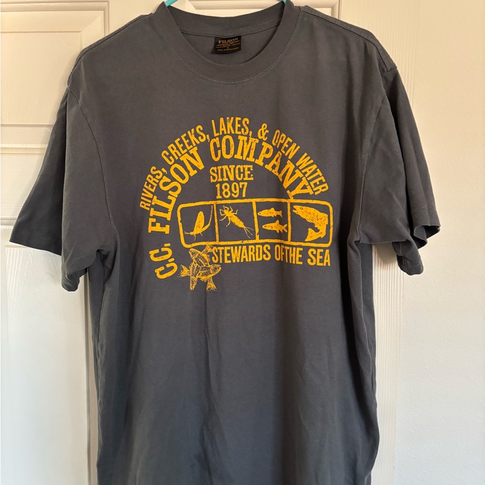 Filson Charcoal Tee with Yellow Graphic
